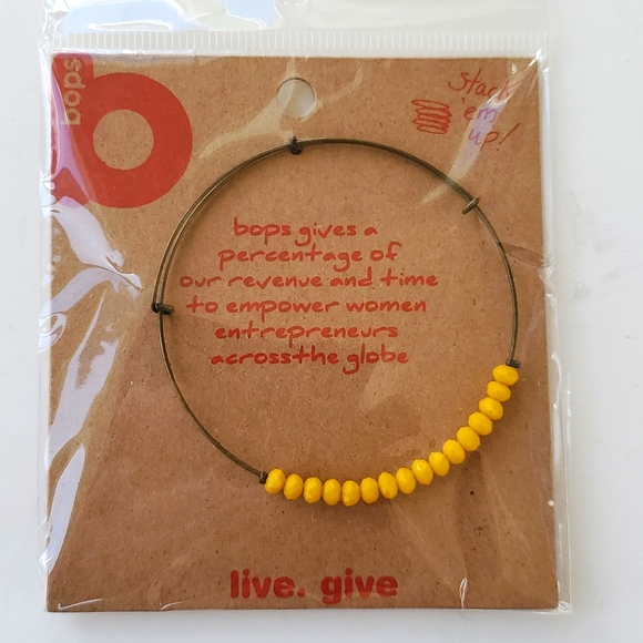 Swap Bops Jewelry - Boutique Swap Bops Stackable Bangle Bracelet Yellow Beads Charms Sold Separately